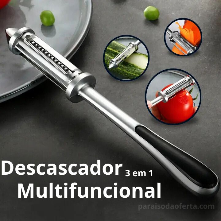 Descascador de Legumes e Frutas Multifuncional 3 em 1